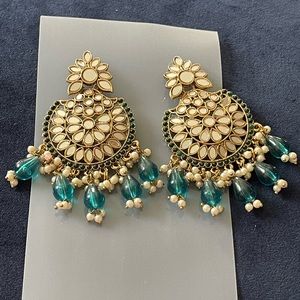 Mirror Kundan Earrings
